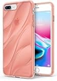 Ringke Flow Compatible with iPhone 8 Plus Case, iPhone 7 Plus Case Minimalist Wavy Textured Shock Absorption TPU Form Fitting Lightweight Drop Resistant Protection Design Cover (Rose Gold)