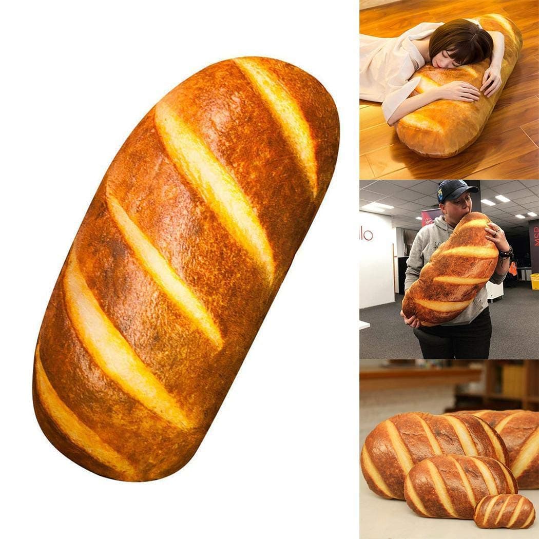 Cascat Funny 3D Simulation Bread Shape Pillow Soft Lumbar Back Cushion Plush Stuffed Toy for Home Decor