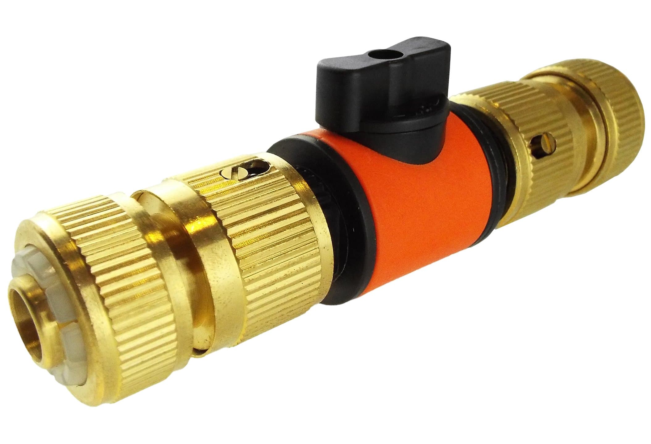 in line Flow Control Valve/tap with Solid Brass Hose connectors/adaptors for Standard Garden Hose or Irrigation Water Supply Pipe