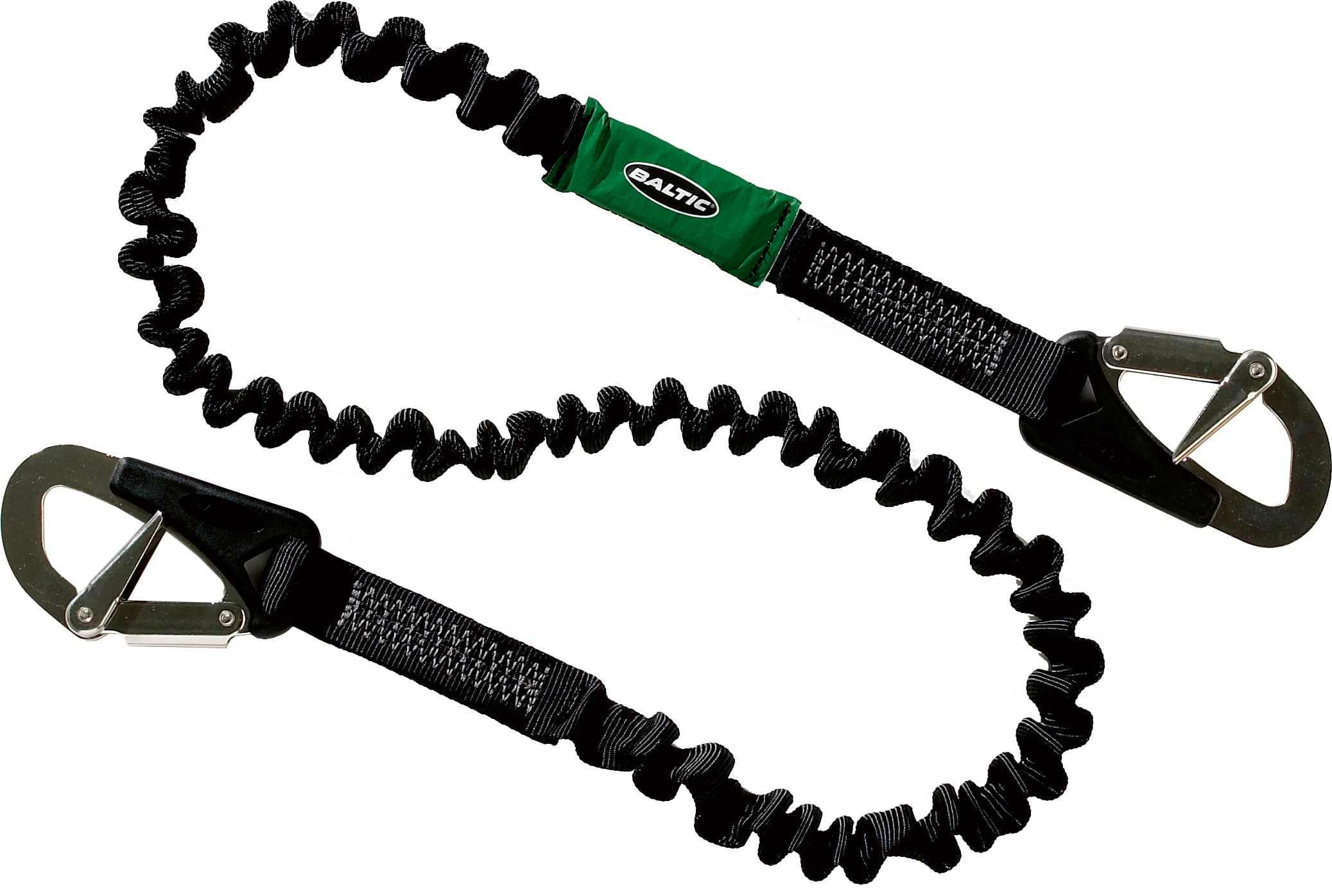 Baltic Safety Line 2 Hook Elasticated - Black, 2m