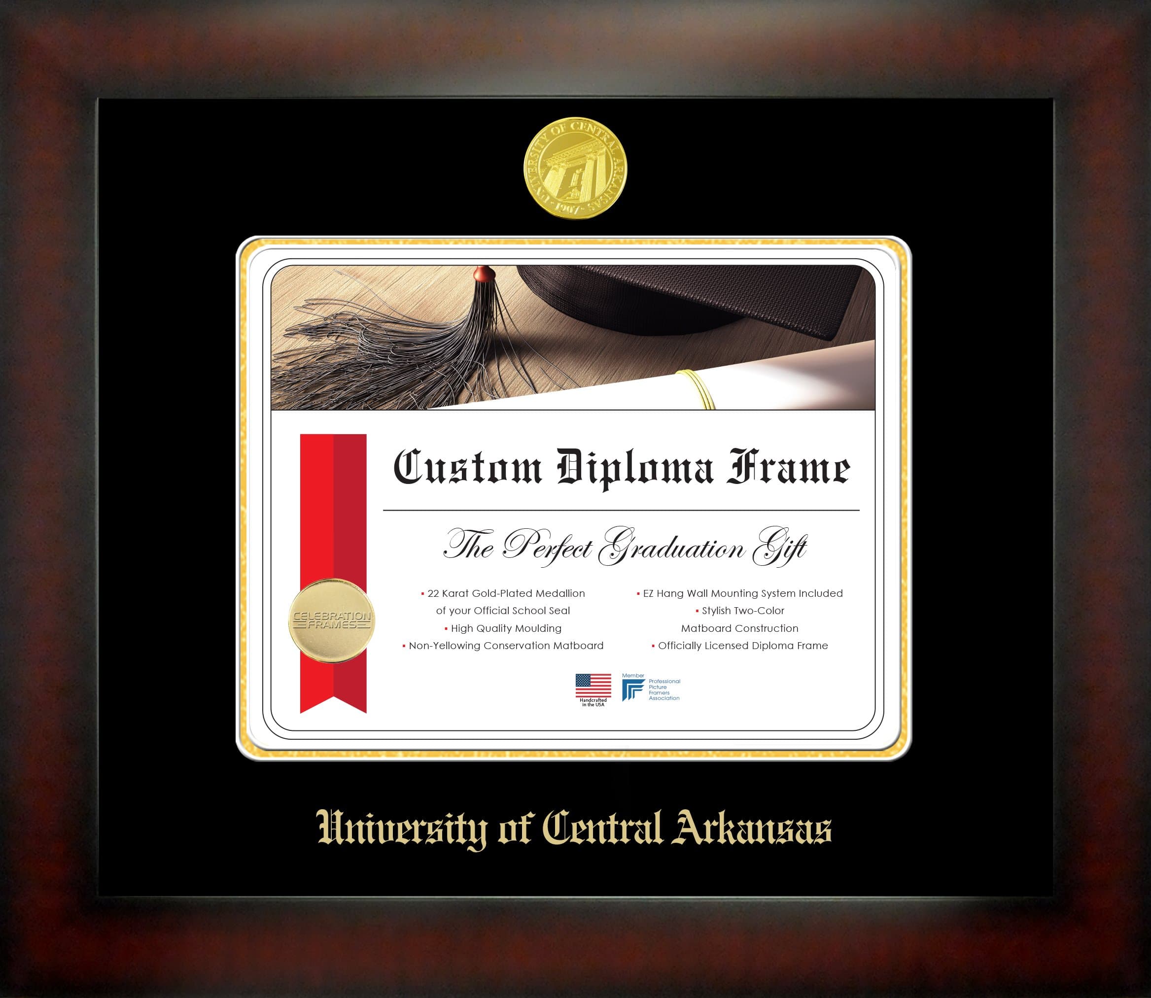 Celebration Frames Infinity Diploma Frame, Mahogany
