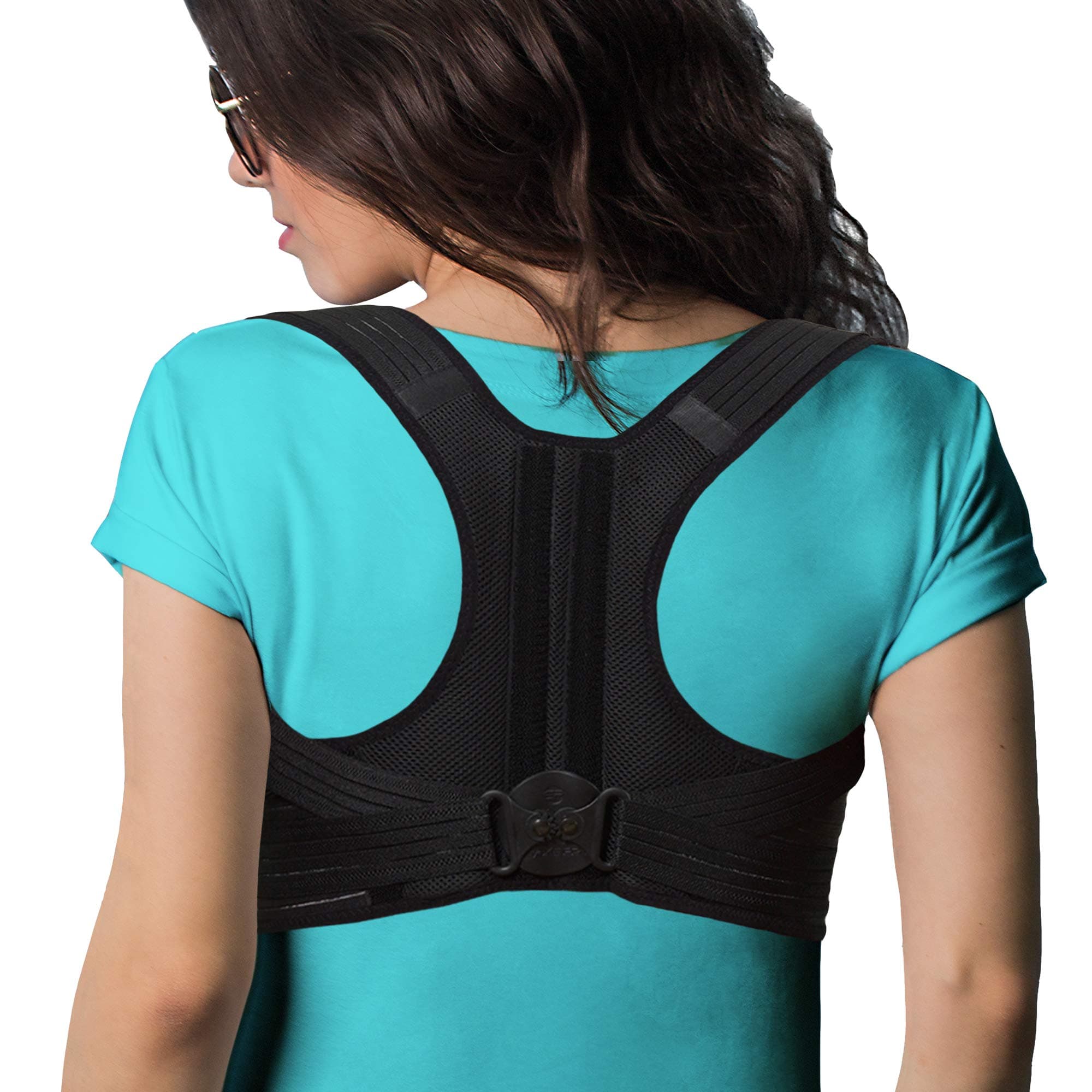 Back Brace Posture Corrector Straightener - Fully Adjustable Posture Support for Men and Women That Takes Away Back Pain, Improves Posture & Provides Lumbar Support (Medium)
