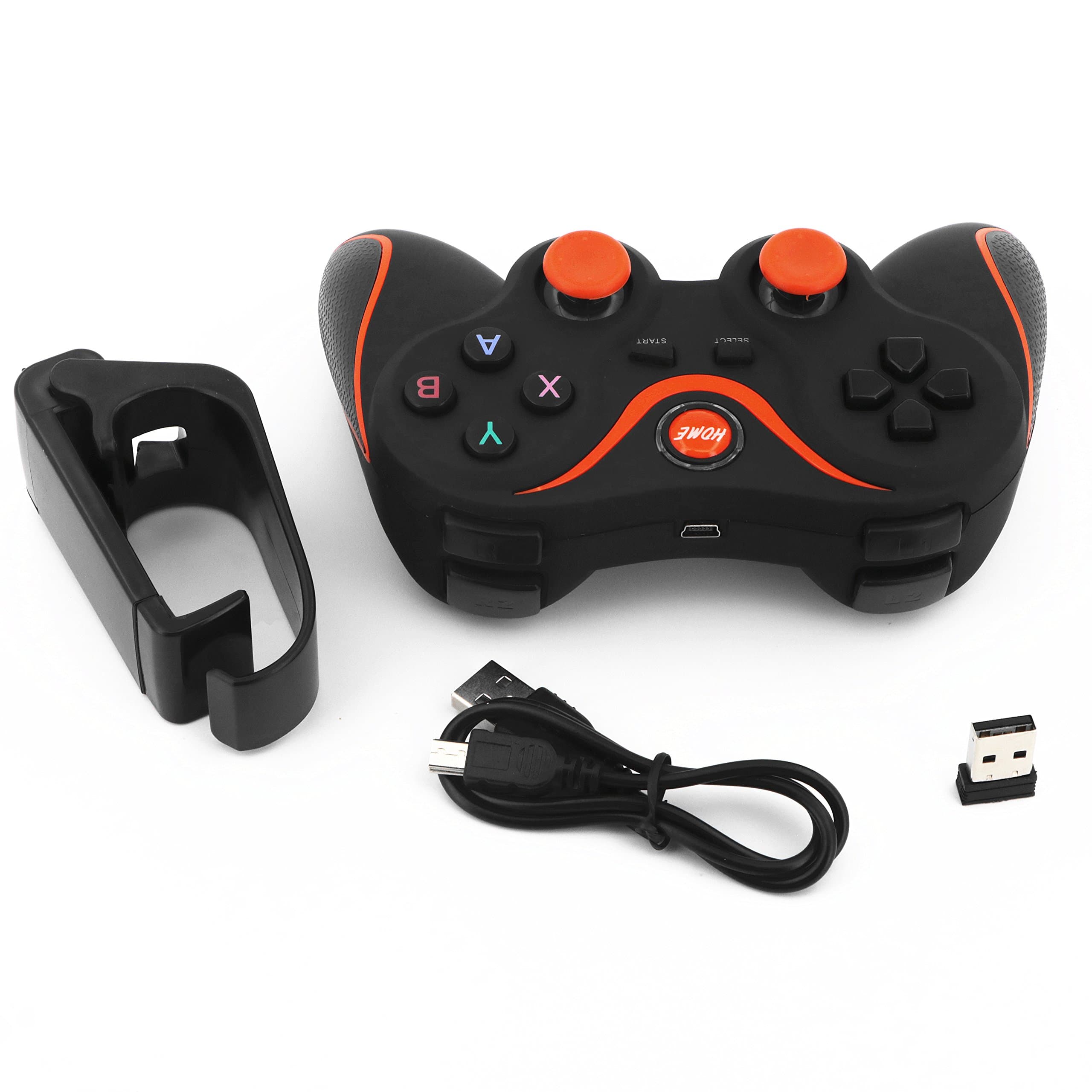 QUANCE Bluetooth Wireless Game Controller,Gamepad Joystick for Android Smartphone Tablet PC TV Box (include adapter, holder)