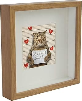 BD ART Shadow Box Frame 11x11x1inch, Square, Oak, Display 3D Frame Picture with Mount 8x8 Plexiglass for Filling, for Objects, Photos, Souvenirs, for Crafts,Baby Items