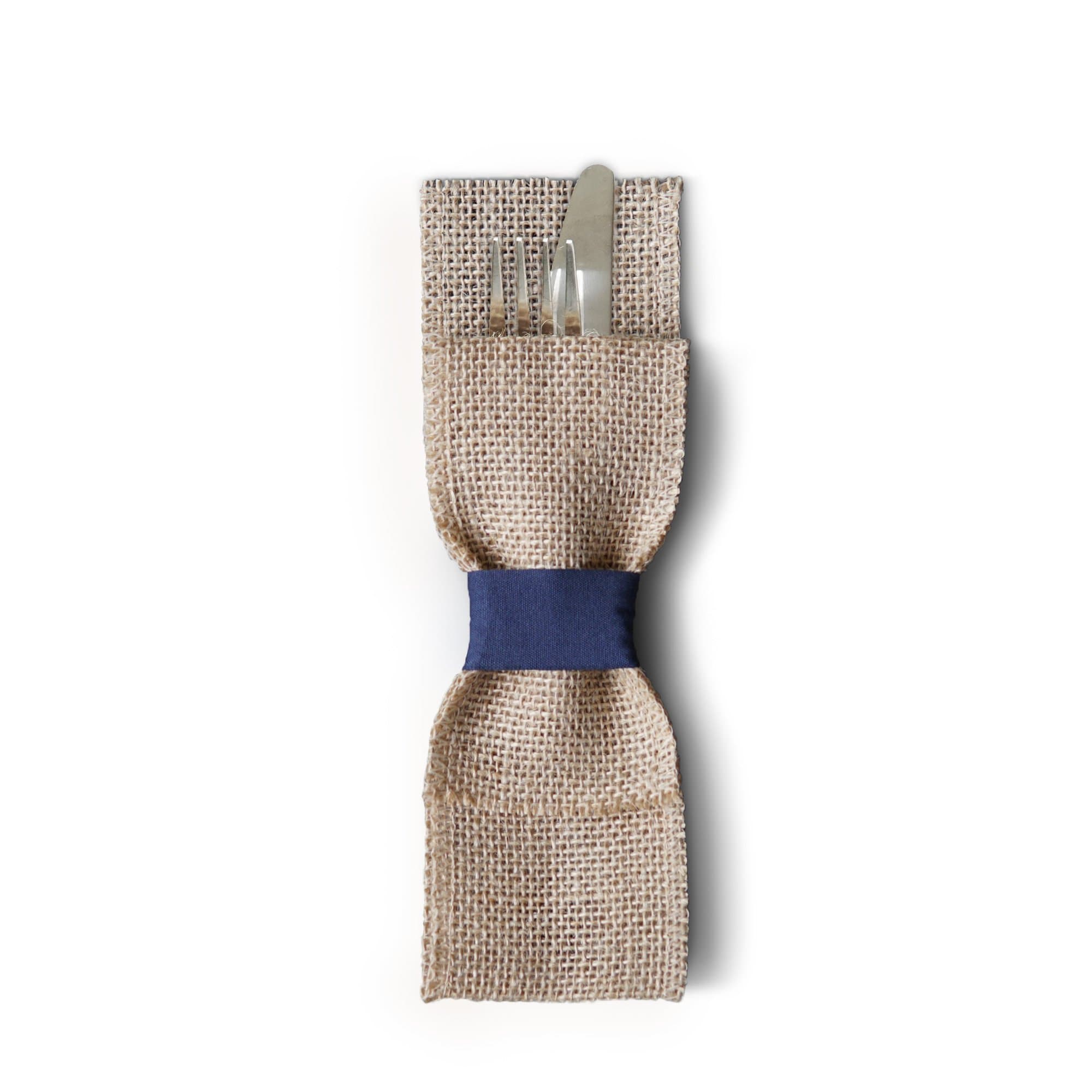 Wild Leaf Tableware Rustic and Elegant Burlap Silverware Pockets (12, Navy). Great for Weddings, Dinner Parties & Table Décor