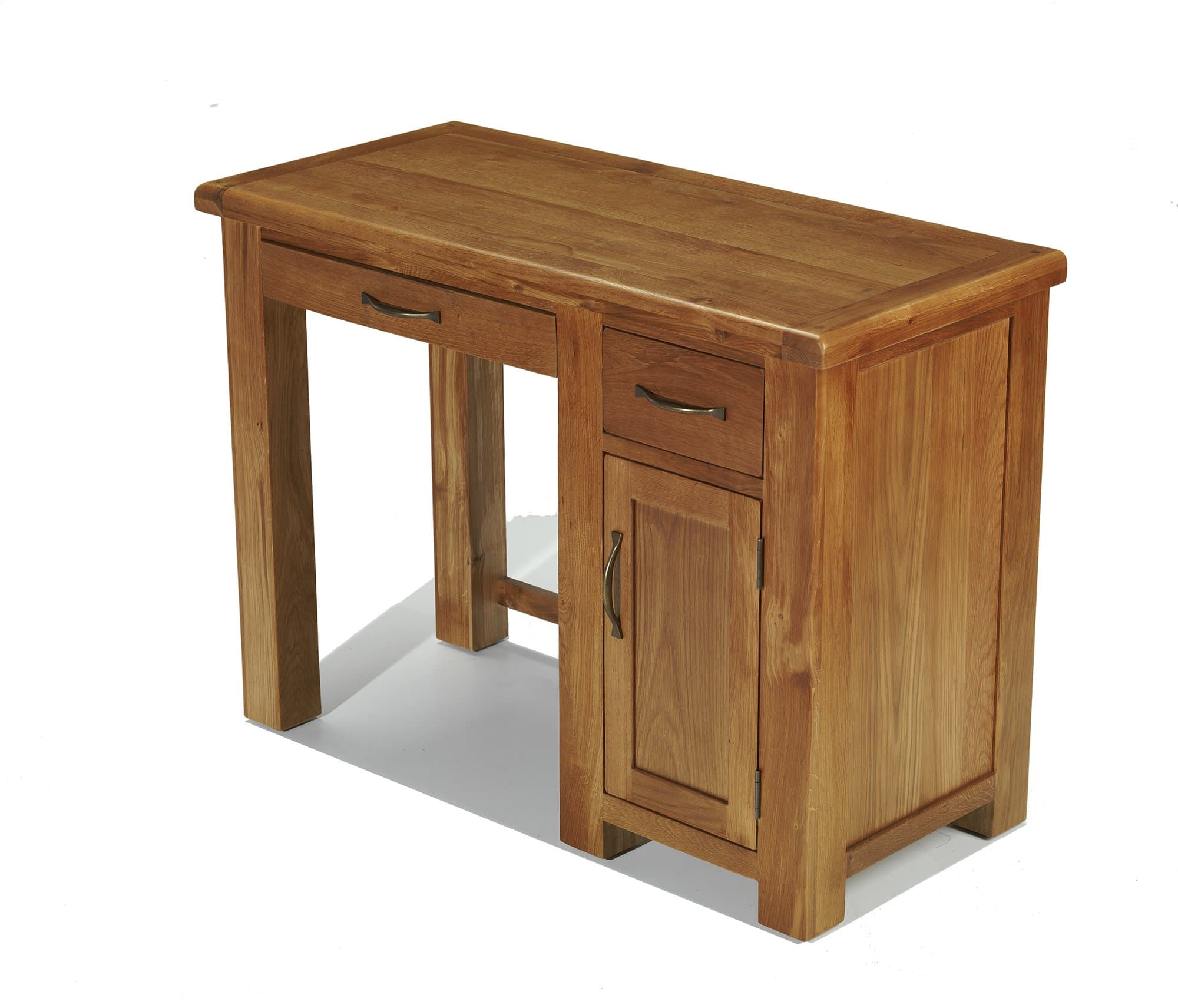 Earlsbury SOLID CHUNKY WOOD RUSTIC OAK SINGLE PEDESTAL OFFICE COMPUTER DESK