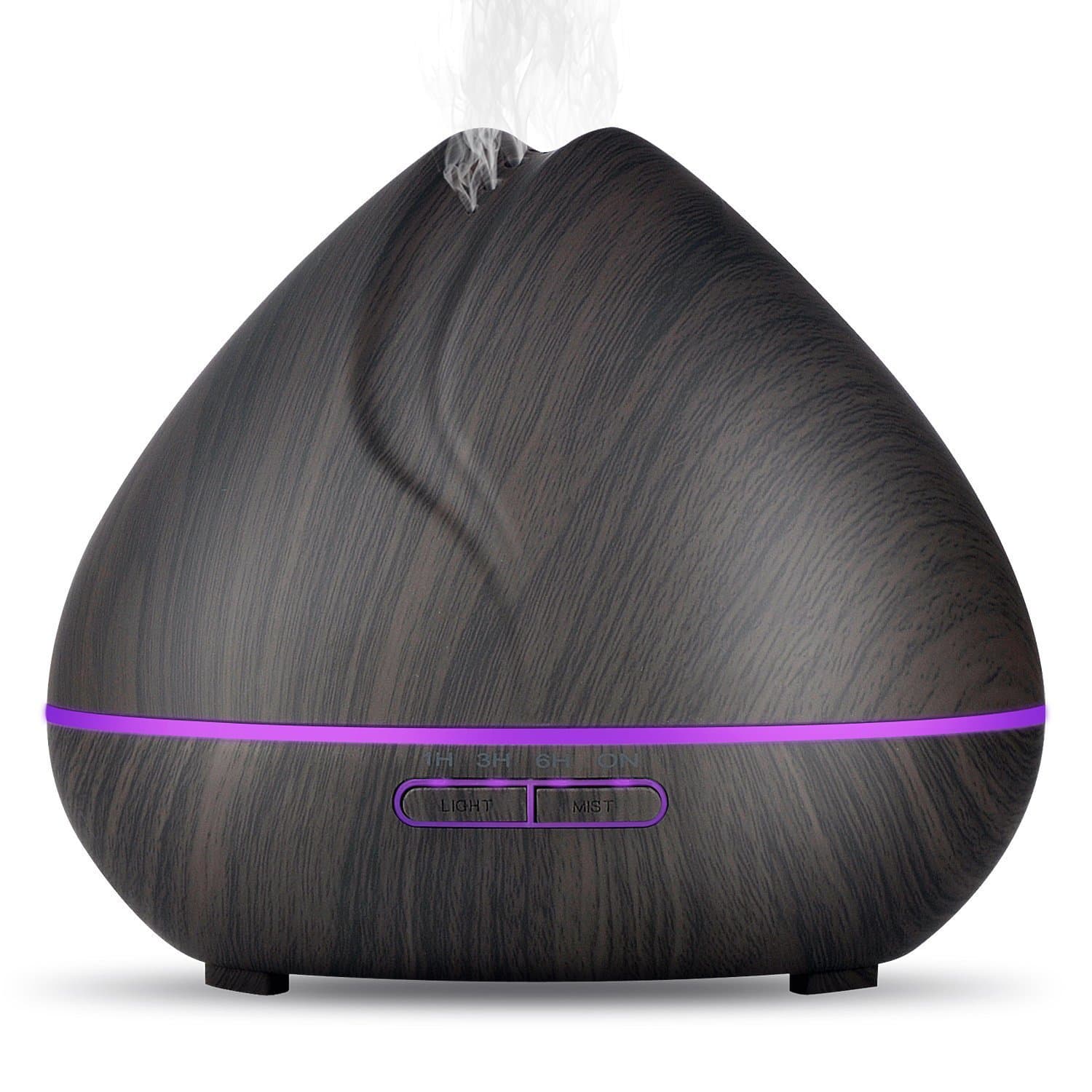 Essential Oil Diffuser 400ml Relaxation therapy Aroma Diffusers Ultrasonic Aromatherapy humidifier with 7 Changeable Colored LED Night Lights for Baby Room Mist Mode 4-Timer Waterless Auto Shut-off