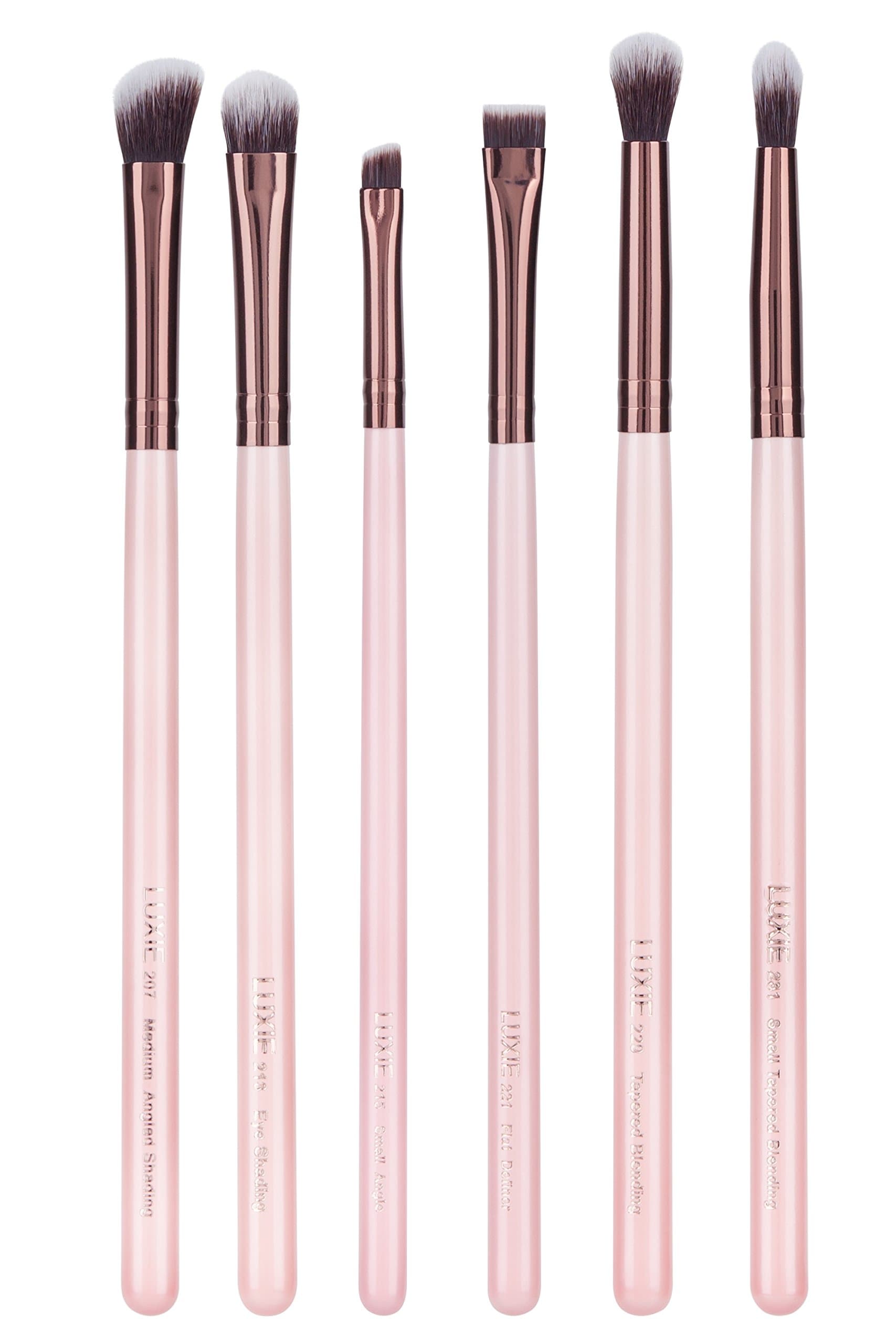 LUXIE Basic Eye Brush Set, Rose Gold