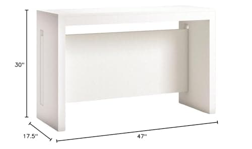 Casabianca Home Elasto Extendable Console Dining Table for Small Spaces with 2-10 Seats - Expandable from 17.5" to 73", White