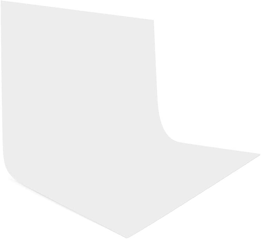 UTEBIT White Backdrop, 5x6.5FT/1.5x2M Background Photography Portable Collapsible Photoshoot Backdrop Washable Polyester for Product Portrait Shooting Photo Studio(White Screen Only) Cool iron