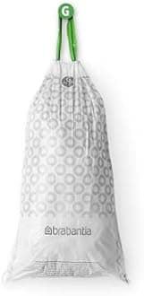 Brabancia 375668 Garbage Bags, White, 7.8 gal (30 L), Vinliner (G), 40 Sheets