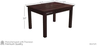 WOODBONE Dining Table Set, Wood 4 Seater Dining Table with Chair for Living Room Furniture, Wooden Dining Table with Bench, Modern Unqiue Dining Table Set (4 Seater Dining Table) Walnut Finish