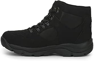 Liberty Everest-4 Lacing Safety Shoes for Men | Low Ankle Synthetic Leather Boot | Water Resistance | Anti-Skid | Removable Insole | Comfortable for All Weather | Shock Absorber - Black