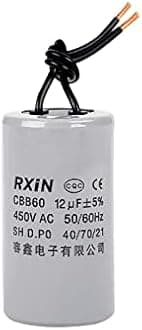 CBB60 Run Capacitor 12uF 450V AC 2 Wires 50/60Hz Cylinder 38mmx70mm (DXL) for Washing Machine Air Compressor Water Pump Motor Refrigerators