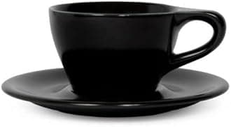 LINO Porcelain Cup & Saucer (Black) (2, 6 oz)