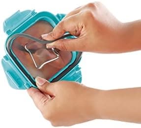 STEELLOCK Smart Stainless Steel Tiffin Lunch Box for Kids and Adults | Airtight & Leakproof | Square Tiffin Box for School & Office with Steel Lid | Turquoise 250 ml & 360 ml 1 pc Each