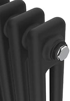 Warmehaus Traditional Radiator Double Column Black Horizontal Cast Iron Style Central Heating Radiator - 300x425mm