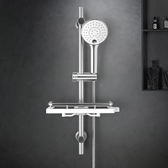 Görbach Set Shower Rod with Shower Head Holder, Shower Head with Hose and Bracket, Shower Rod Set 0.7m
