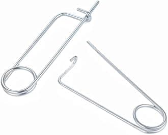 Steel Brooch Shape Cotter Safety Pins Spring Pin， Quick Lock Brooch Locking Fastener for Farm Lawn Garden Hitch (Size:6X132mm,2pcs)