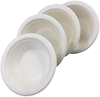 PACK OF 50 STRONG DISPOSABLE BOWLS for HOT & COLD FOODS 230ml/8oz, Ecofriendly Bowls, Biodegradable Disposable Bowls for SOUP, SALAD, DESSERTS, FRUIT BOWLS for EVERYDAY USE PARTY, CATERING, Home