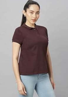 Wear Your Opinion Womens Polo Collar Neck T-Shirt Top (Design: Solid)