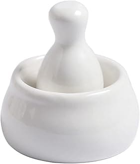 Mini White Ceramic Mortar and Pestle Set, A Perfect Pill Crusher, Also Suitable for Crushing Spices, Herbs, etc