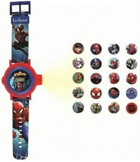 LEXIBOOK Spider-Man Adjustable Projection Watch Digital Screen – 20 Images of Spider-Man and his Friends – for Children/Boys - Red and Blue - DMW050SP