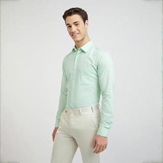 Raymond Men's Pure Cotton Checks Pattern Slim Fit Semi Cutaway Collar Full Sleeve Formal Shirt