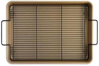 Nordic Ware Oven Crisp Baking Tray Nonstick Bakeware, High-Sided Half Sheet