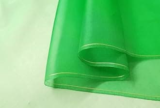 100cm*114cm Fashion Silk Organza Fabric Wedding Dress Evening Gown Gauze Lining Material Veil Tulle Mulberry Silk Fabric Tecido (Tree Green)