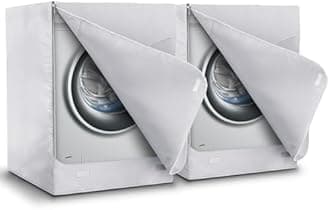 AKEfit 2 Pack Washer Dryer Cover, Washing Machine Cover Waterproof, Dustproof and Anti-UV, Heavy Duty Oxford Washer Covers for Outside , 27"W x 33"D x 39"H -Silver
