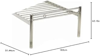 Pure Stainless Steel Bed Frame Without Mattress (3 X 6 Feet, Steel Design 1)