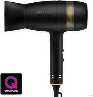 Hot Tools Evolve Black Gold 1 in Ionic Flat Iron and Quietair Power Dryer | Long-Lasting Finish for Hair Straightening & Zen Drying Experience