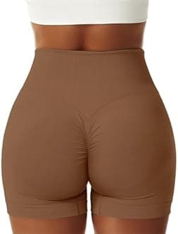 Vertvie Women's Workout Gym Shorts Booty V Cross Spandex Yoga Biker Shorts Scrunch Butt High Waisted Athletic Leggings