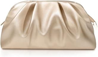 lovyoCoCo Clutch Purse for Women Soft Pleated PU Wedding Clutch, Elegant Evening Bag for Galas, Proms,Cocktail Parties