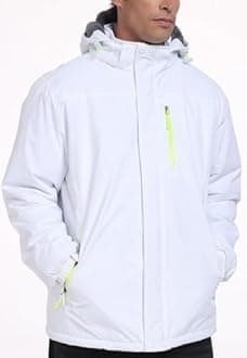 SPOSULEI Mens Skiing Jackets with Hoode Snowboarding Waterproof Fleece Liner Coats Windproof Winter Raincoat Multi Pockets