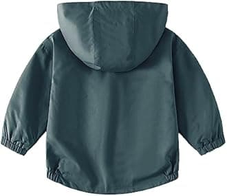 Toddler Boys Windbreaker Casual Outerwear Kids Lightweight Zip Hooded Jacket Baby Cute Dust Coat