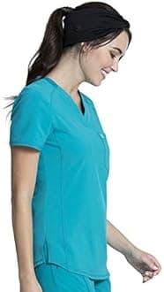 Cherokee Infinity V-Neck Nurse Scrub Top for Women with Rib-Knit Panel and Tuckable CK687A
