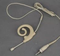 BEV4c-GT Earset Headset Microphone with Field Replaceable Cable,suit GTD Audio Bodypack Transmitters - single ear hook - lightweight - Cream - TA3F mini 3 pin XLR plug
