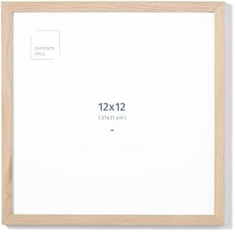 Opposite Wall - 12x12 in - Natural Solid Oak Wood Picture Frame - Lightweight, Versatile & Shatterproof - Wall Hanging Poster or Photo Frame - Wall Decor for Office, Gallery & Home