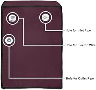 Amazon Brand - Umi. Front Load Washing Machine Cover Suitable for LG 7 Kg, 7.5 Kg, 8 Kg, 8.5 Kg, 9 Kg (63cmsX63cmsX81cms, MAROON)