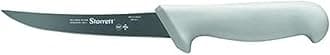 Professional Stainless Steel Kitchen Boning Knife - Narrow Curved Profile - 5-inch (125mm) - White Handle