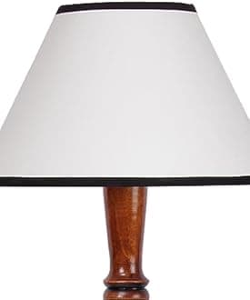 AMDHOME White & Black Cotton conical Wooden Floor lamp -60