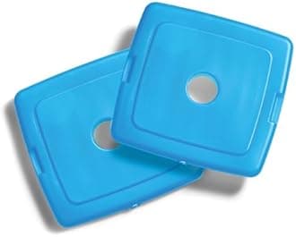 Fit & Fresh Cool Coolers Slim Reusable Ice Packs for Lunch Boxes, Lunch Bags and Coolers, Set of 4, Blue