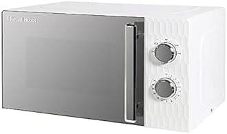 Russell Hobbs Honeycomb RHMM715 17 Litre 700W White Solo Manual Microwave with 5 Power Levels & 4 Slice Toaster (High lift feature, 7 Browning levels, Frozen/Cancel/Reheat function