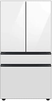 Samsung 29 Cu. Ft. Bespoke 4-Door French Door Refrigerator with Beverage Center, White Glass, RF29BB860012AA