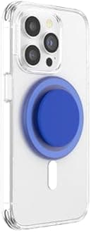 PopSockets: PopGrip Round for MagSafe - MagSafe Adapter Ring Included - Stand and Grip for Mobile Phones and Cases with Interchangeable Top - PopOut Basic Cobalt