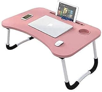 Wood Office Table For Home/Writing Desk For Office/Folding Table For School/Folding Study Table/Work From Home Multipurpose Table (Pink, 60 Cm, 40 Cm)