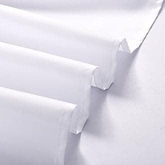 Homehold 180cm Wide By 180cm High White Shower Curtain, Waterproof Polyester Bathroom Curtain With Hooks