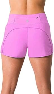 Tough Mode Womens 3" Lightweight Running WOD Volleyball Shorts Workout Mesh Liner Zip Pocket, Pink, M